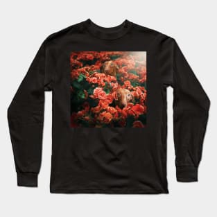 Custom Art : Happy In A Sea of Red Long Sleeve T-Shirt